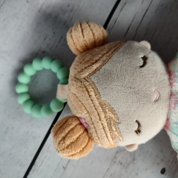 Douglas Baby Lovey Teether Plush Mermaid Doll Soft Security Blanket Pink & Mint - Picture 2 of 8